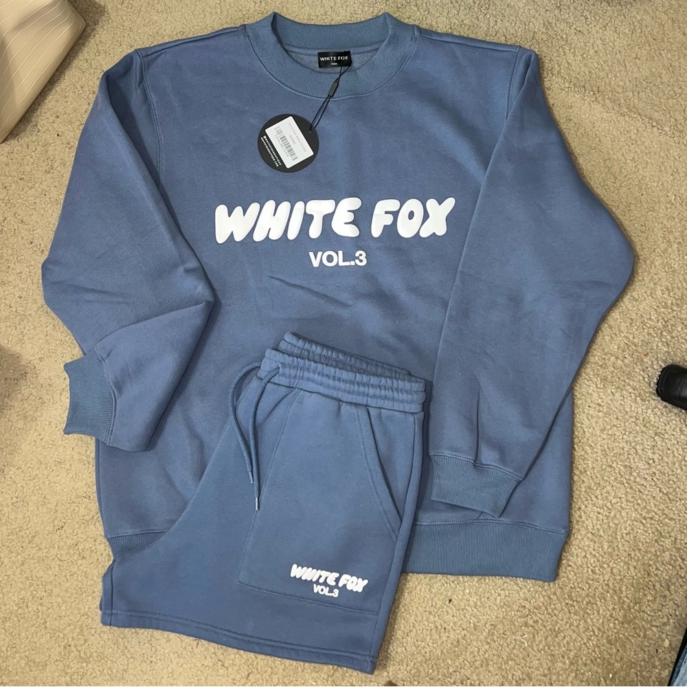 White Fox Boutique Volume 3 Sweatshirt & Shorts Set (Ocean) - Picture 5 of 16